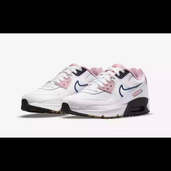 Nike Air Max 90 LTR SE White Pink Glaze Gum DB0472 100 Size 6Y Women's Size 7.5